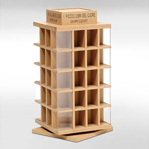 Espositore in legno da banco girevole con vetrinette