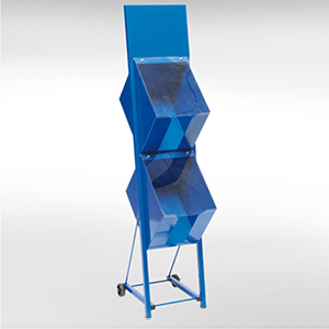 Espositore da terra tipo trolley con 2 vani porta giornali