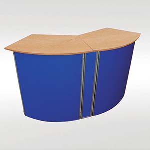 Banchetto promozionale doppio con piano in legno