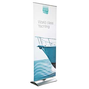 Porta banner con piede fisso in alluminio