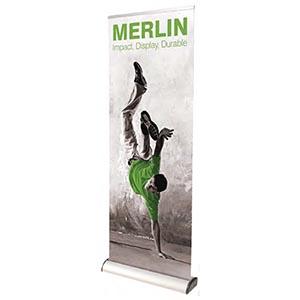 ROLL-UP con banner a cassetta per cambio rapido