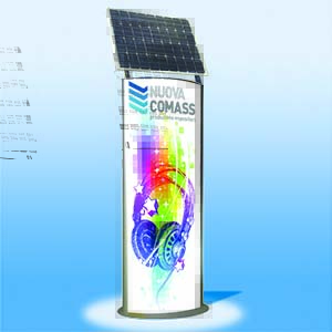 Totem verticale in metallo per defibrillatori verniciato a polvere