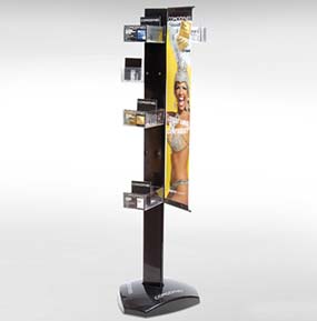Totem porta dispenser da terra per oggetti piccoli, depliant, cosmetici, farmaci