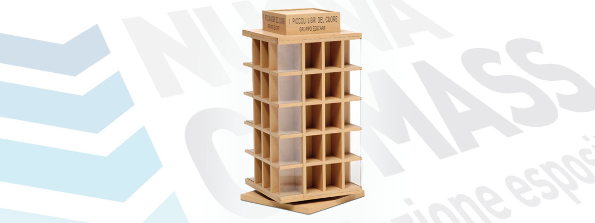 Espositore in legno da banco porta oggetti