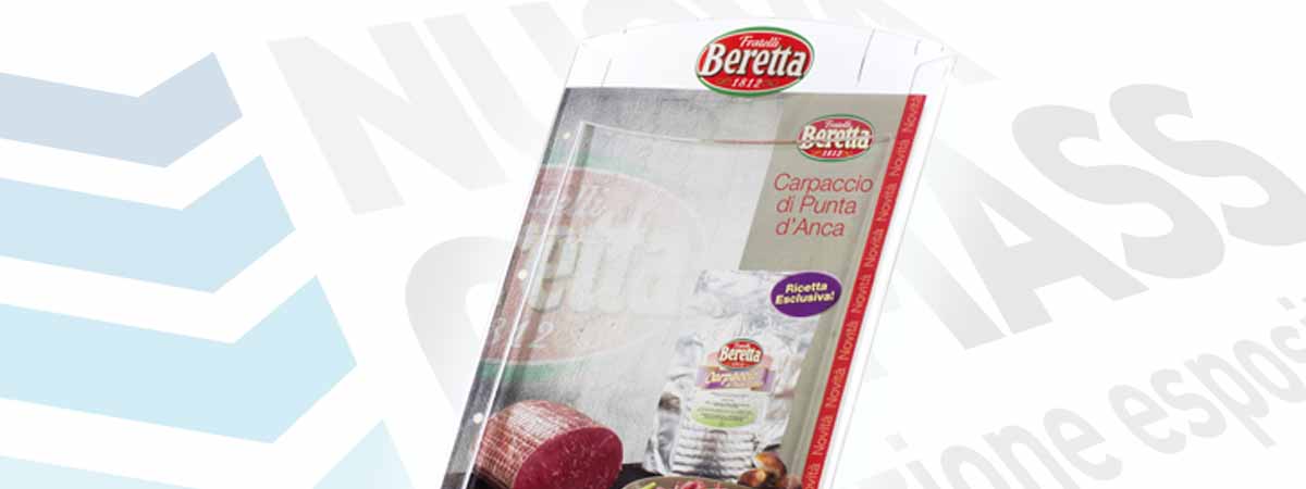 Porta brochure in plexiglass per esporre volantini