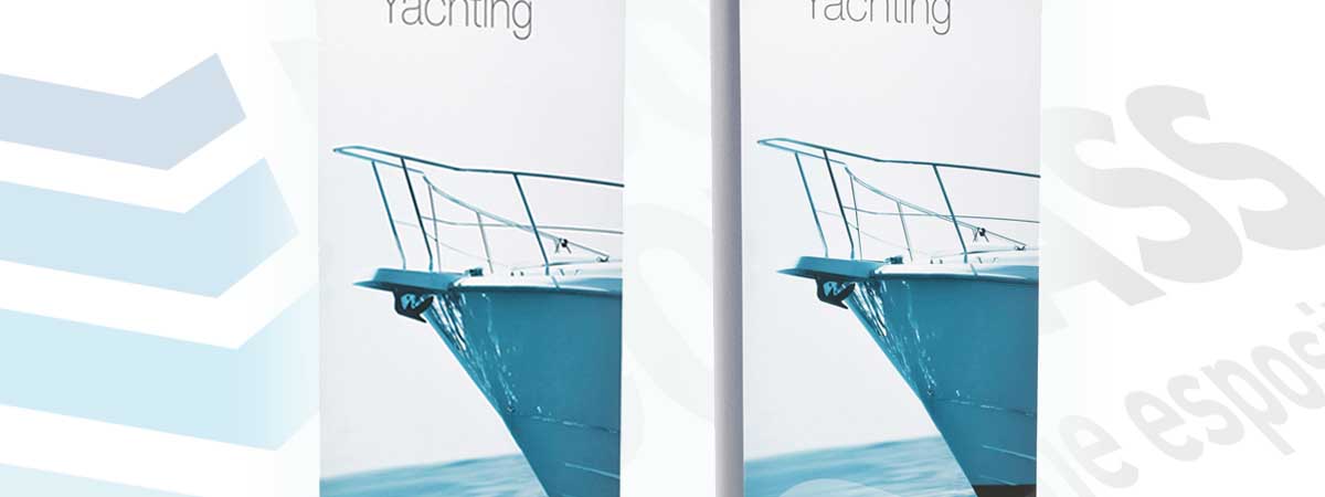 Espositori da terra in pvc roll-up per promozioni aziendali 