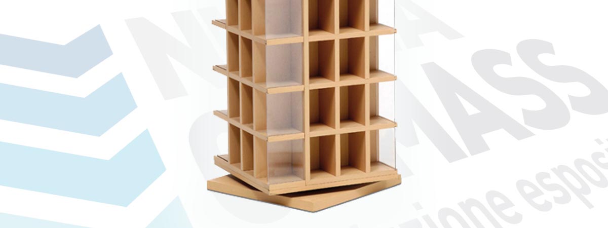 Espositore in legno da banco per orologeria tabaccheria o libreria