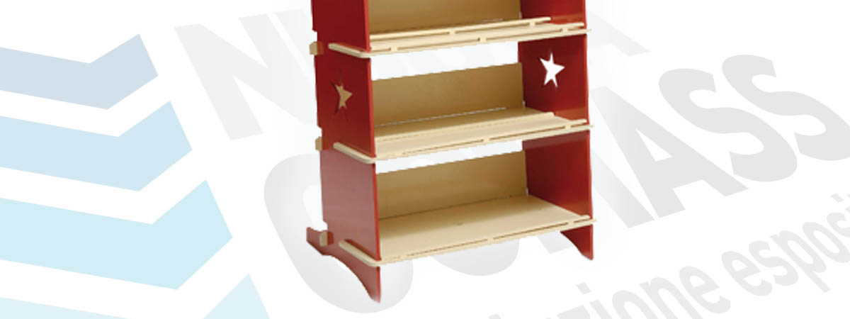 Espositore in legno da terra per giocattoli cartoleria tabaccheria alimentari