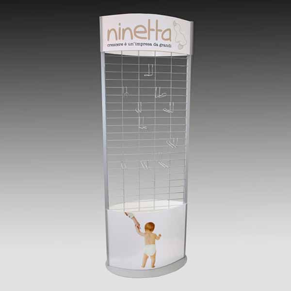Totem ellittico con rete porta blister