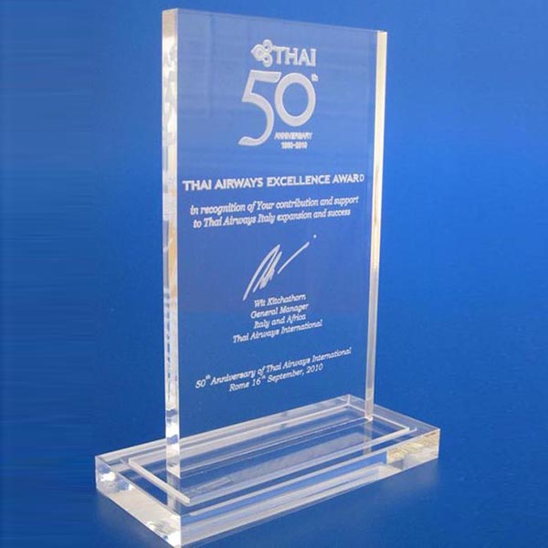 Targa premio in plexiglass stampata